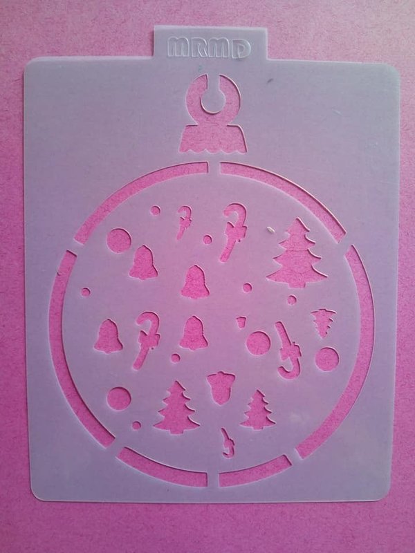 Stencil Bola de Navidad con adornos