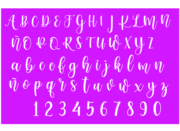 Stencil abecedario tipo de letra Mermaid